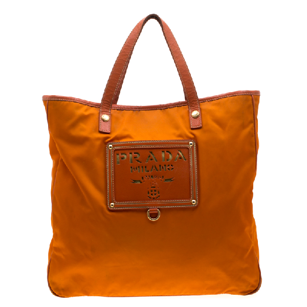 prada orange nylon bag