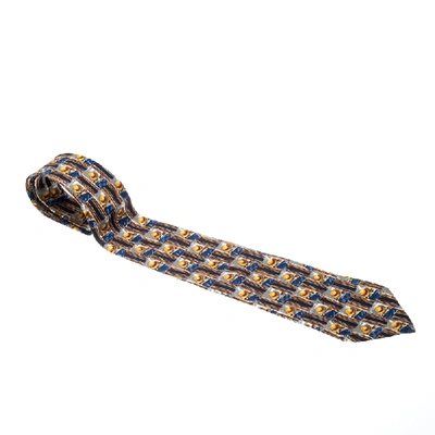 Pre-owned Dunhill Multicolor Hat Print Silk Traditional Tie