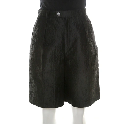 Pre-owned Carven Black Textured High Waist Cloque Shorts M