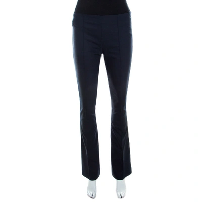 Pre-owned The Row Navy Blue Stretch Knit Flared Tailored Trousers S
