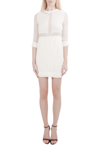 Pre-owned Iro White Silk Crepe Panelled Tina Mini Dress S