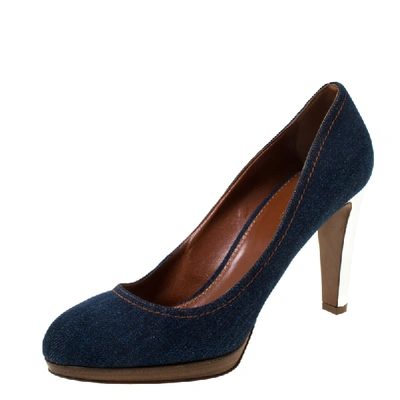 Pre-owned Sergio Rossi Blue Denim Pumps Size 39