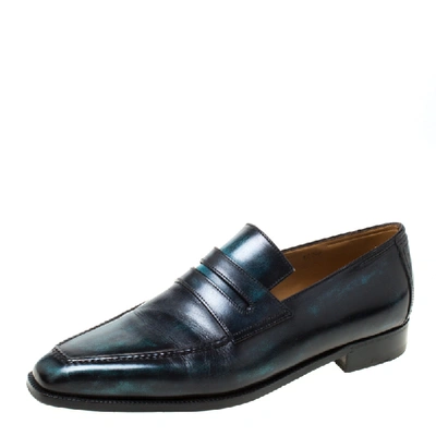 Pre-owned Berluti Black Leather Penny Loafers Size 42.5
