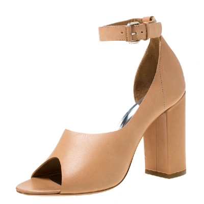 Pre-owned 3.1 Phillip Lim / フィリップ リム Beige Leather Peep Toe Ankle Strap D'orsay Pumps Size 38.5