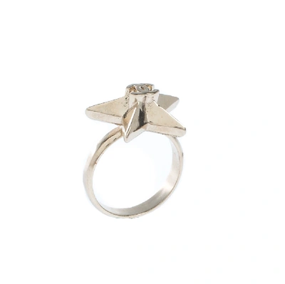 Pre-owned Chanel Cc Star Gold Tone Ring Size 50.5