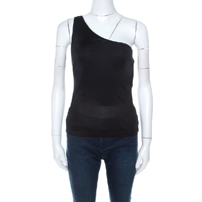Pre-owned Emilio Pucci Black Silk Jersey One Shoulder Top M