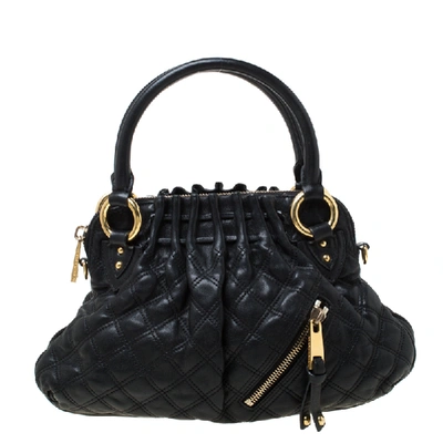 Pre-owned Marc Jacobs Black Quilted Leather Small Cecilia Satchel