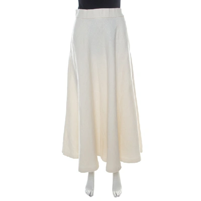Pre-owned The Row White Linen Maxi Circle Skirt Xs
