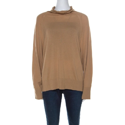 Pre-owned The Row Beige Merino Wool & Cashmere Blend Turtle Neck Jumper S