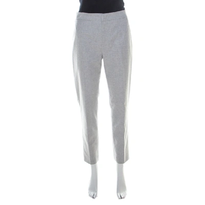 Pre-owned Jil Sander Grey Wool Blend Felt Tapered Trousers M