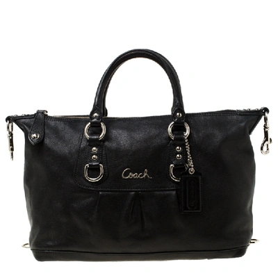 Pre-owned Coach Black Leather Ashley Satchel