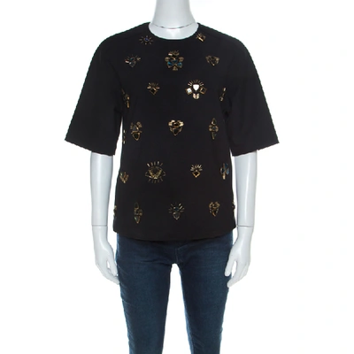 Pre-owned 3.1 Phillip Lim Black Stretch Crepe Bead Embellished Top S
