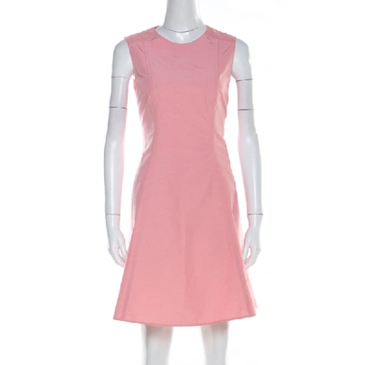 Pre-owned Red Valentino Rose Pink Cotton Blend Sleeveless Sheath Dress M