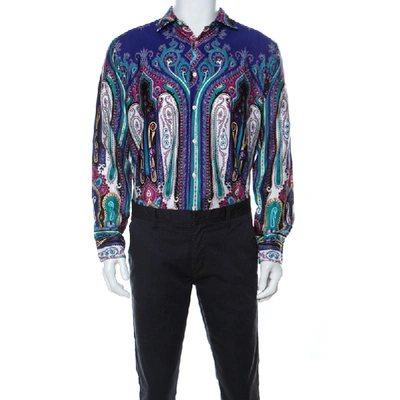 Pre-owned Etro Multicolor Paistley Print Cotton Shirt L