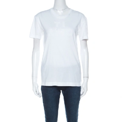 Pre-owned Dolce & Gabbana White Cotton Ti Amo Applique T Shirt S