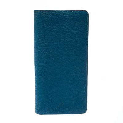 Pre-owned Louis Vuitton Blue Taurillon Leather Brazza Wallet