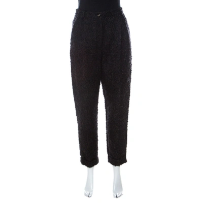Pre-owned Dolce & Gabbana Brown Fuzzy Wool Blend Carrot Fit Trousers S