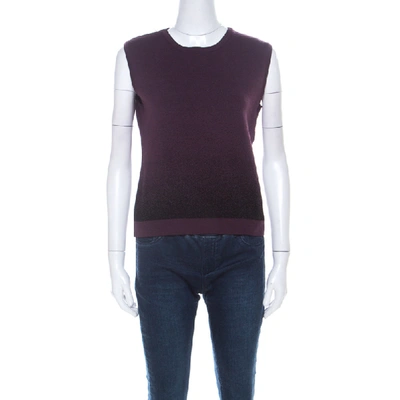 Pre-owned Dior Dark Purple Lurex Knit Ombre Sleeveless Sweater L