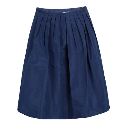 Pre-owned Miu Miu Blue Pleated Skirt M