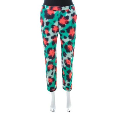 Pre-owned Kenzo Multicolor Scribble Print Motif Cotton Blend Tapered Trousers M