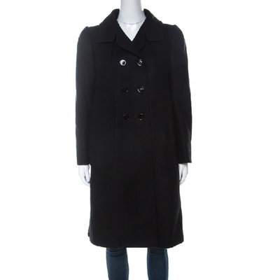 Pre-owned Carven Black Wool Double Breasted Coat L