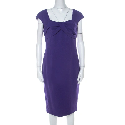 ESCADA Pre-owned Purple Crepe Pleated Bodice Detail Sleeveless Danicara Dress M