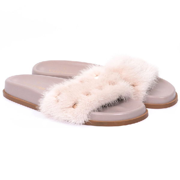 valentino fur slides
