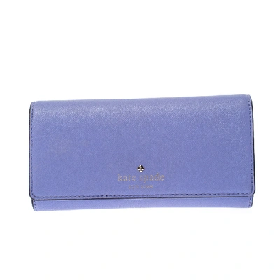 Pre-owned Kate Spade Lavender Leather Cedar Street Nika Continental Wallet In Purple