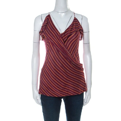 Pre-owned Polo Ralph Lauren Multicolor Striped Knit Noodle Strap Top L