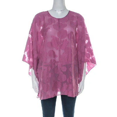 Pre-owned Tory Burch Purple Cotton Silk Fil Coupe Tunic Top Xl