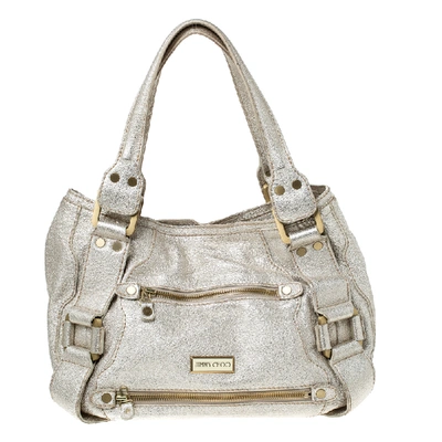 Pre-owned Jimmy Choo Gold Leather Malena Satchel