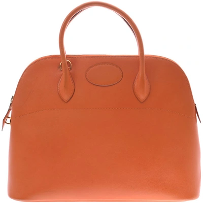 Pre-owned Hermes Orange Leather Bolide 37 Bag