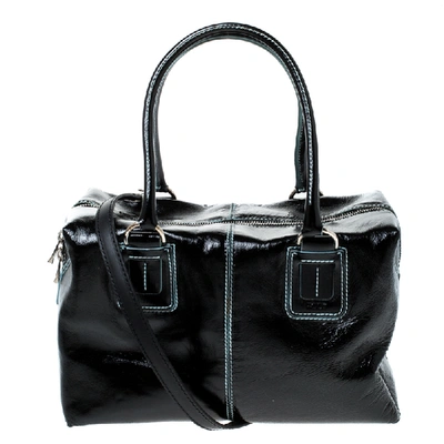 Pre-owned Tod's Black Patent Leather Box Satchel