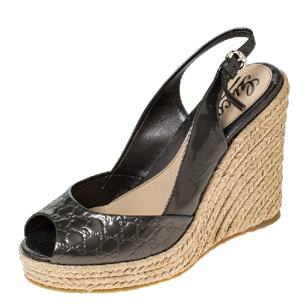 grey platform wedges