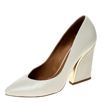 Pre-owned Chloé Beige Leather Beckie Pumps Size 39
