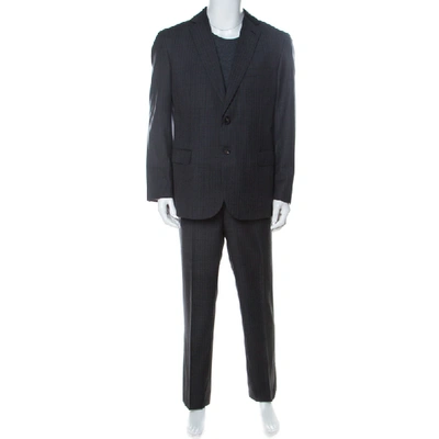 Pre-owned Brioni Grey Wool Striped Nm Colosse Suit Xxl