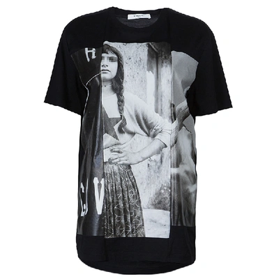 Pre-owned Givenchy Black Monochrome Graphic Print Oversized Tshirt Xs
