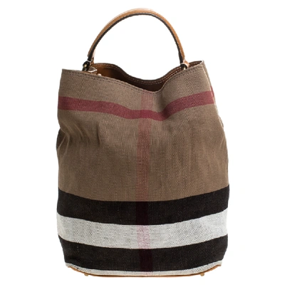 Pre-owned Burberry Multicolor Nova Check Canvas And Leather Ashby Hobo