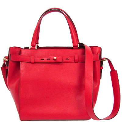 Pre-owned Valextra Red Leather B-cube Tote