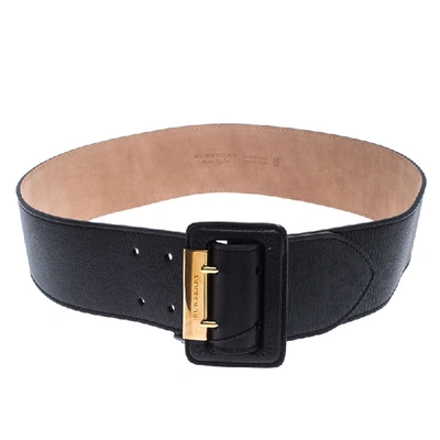 Pre-owned Burberry Black Leather Cecile Waist Belt 90cm