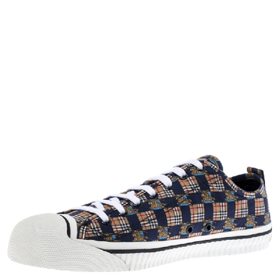 Pre-owned Burberry Multicolor Printed Fabric Kingly Low Top Sneakers Size 45.5