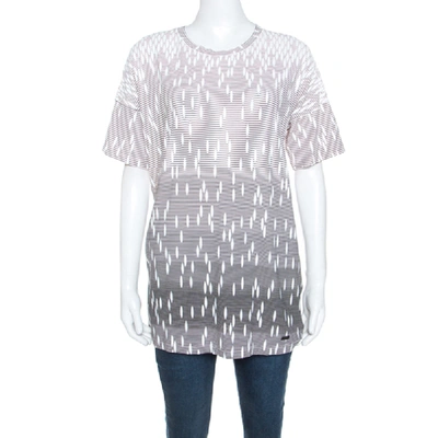 Pre-owned Versus Pale Pink Printed Cut Out Back Detail T-shirt L