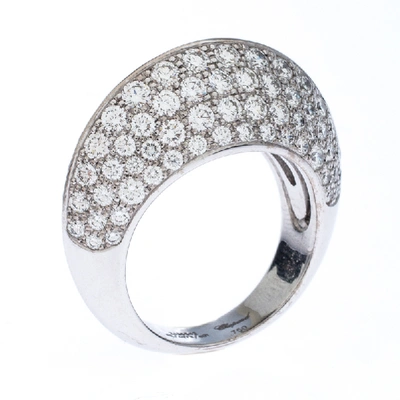 Pre-owned Chopard Diamond Brown Diamond 18k White Gold Knife Edge Cocktail Ring Size 54.5