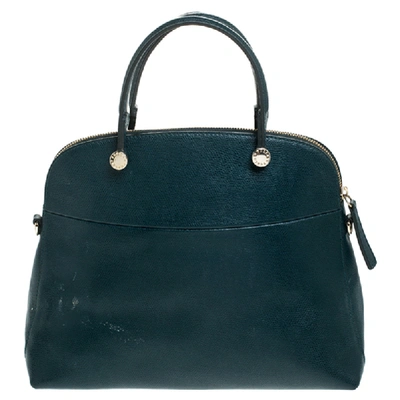 Pre-owned Furla Deep Green Leather Piper Dome Satchel