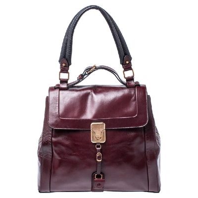 Pre-owned Chloé Burgundy Leather Top Handle Bag