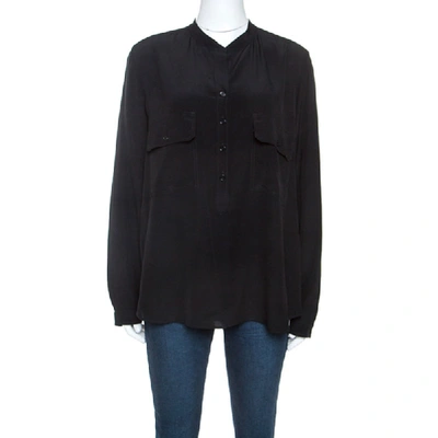 Pre-owned Stella Mccartney Black Silk Estelle Shirt M