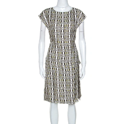 Pre-owned Etro White Printed Silk Midi Dress S