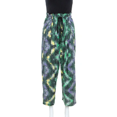 Pre-owned M Missoni Multicolor Printed Cotton Wide Leg Pants S