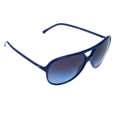 Pre-owned Chanel Blue/blue Gradient 5287 Aviator Sunglasses