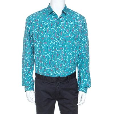 Pre-owned Ferragamo Multicolor Cactus Printed Cotton Long Sleeve Shirt Xl
